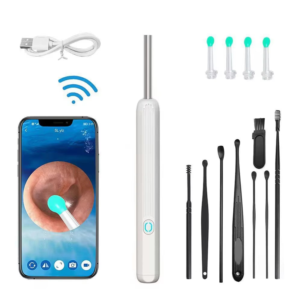 Wireless Intelligent Visual Ear Pick Cleaner 3.5mm Illuminating Endoscope, Portable Ear Cleaning Tool, HD Otoscope Ear Picking Spoon