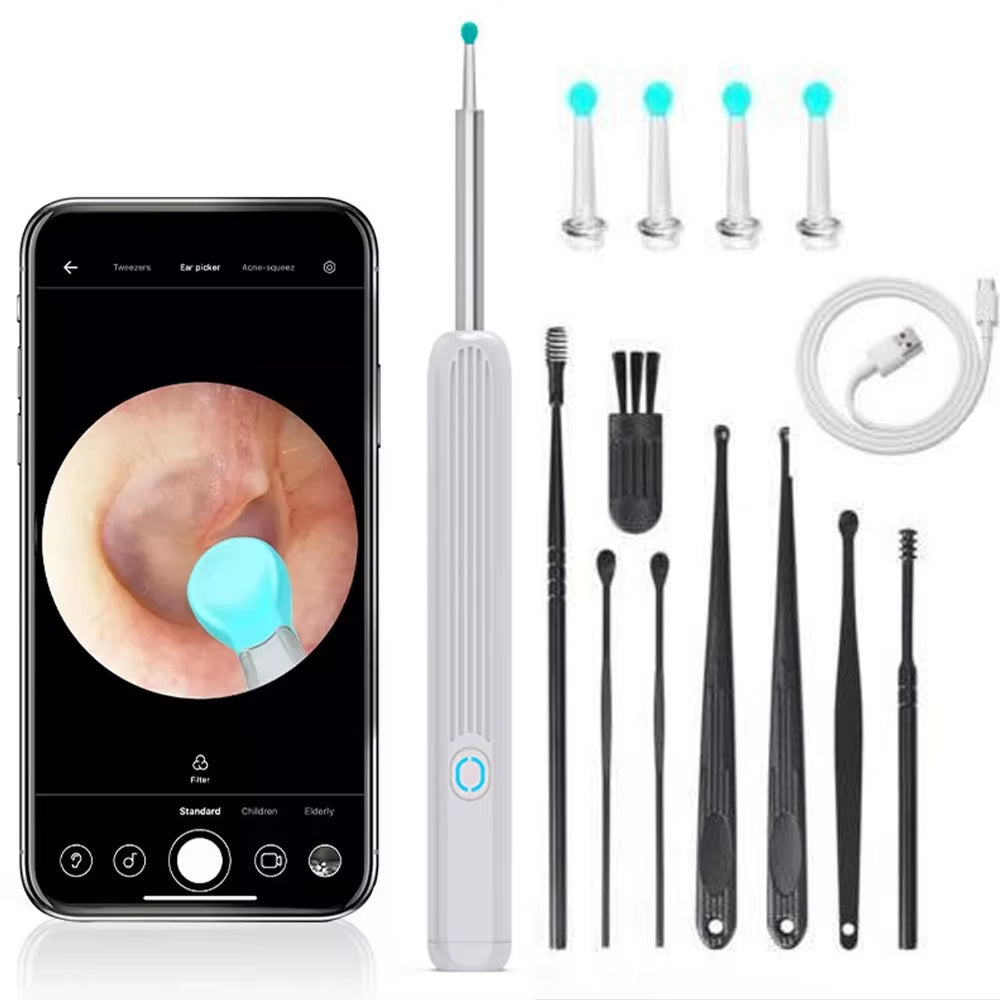 Wireless Intelligent Visual Ear Pick Cleaner 3.5mm Illuminating Endoscope, Portable Ear Cleaning Tool, HD Otoscope Ear Picking Spoon