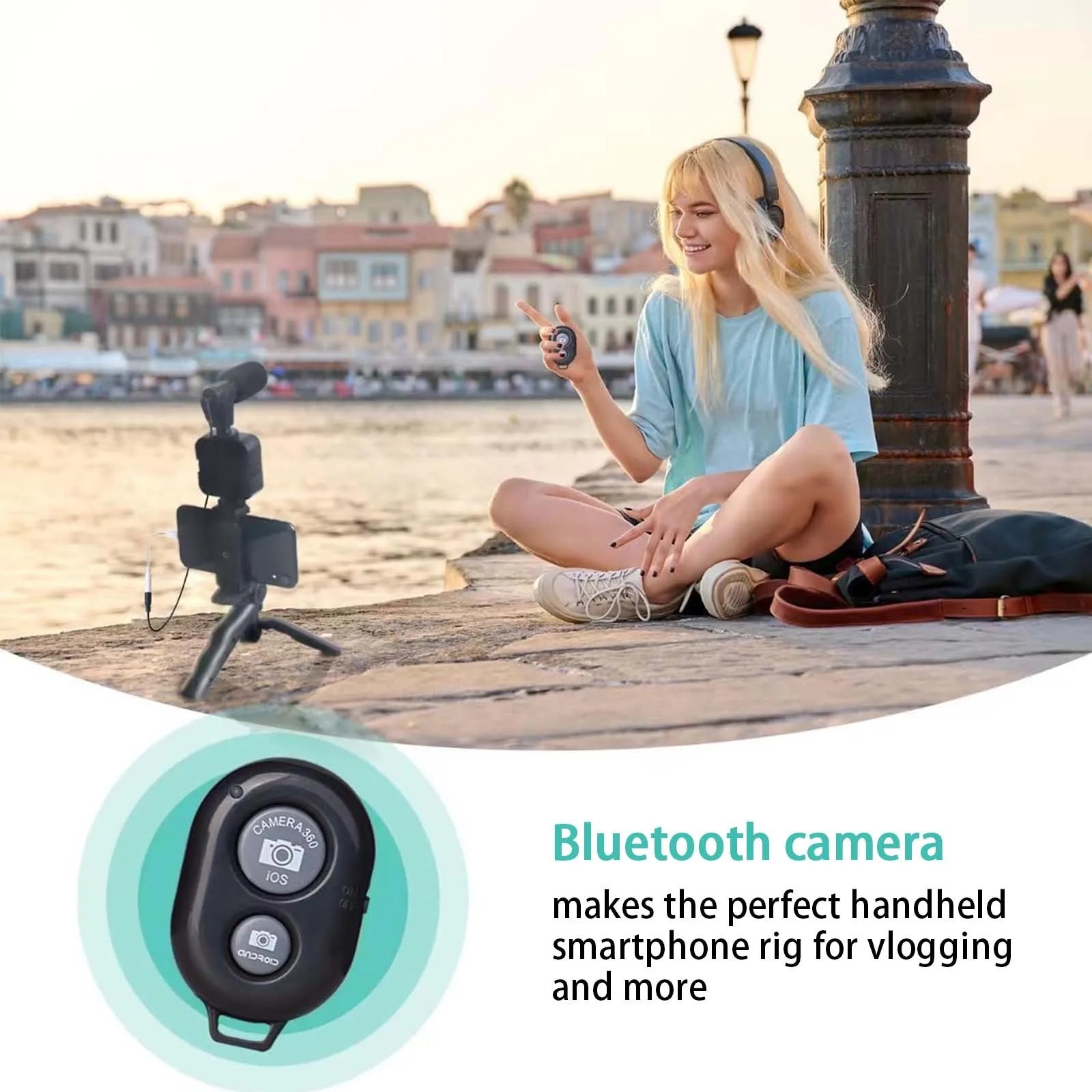 Smartphone Vlogging Kit for Iphone Or Android with Tripod & Mini Microphone. Starter Vlog Kit for Tiktok Live Stream Video Youtube