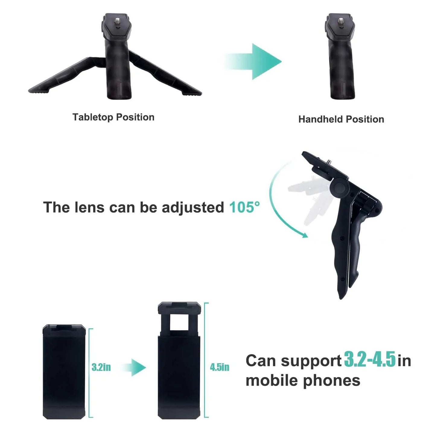 Smartphone Vlogging Kit for Iphone Or Android with Tripod & Mini Microphone. Starter Vlog Kit for Tiktok Live Stream Video Youtube