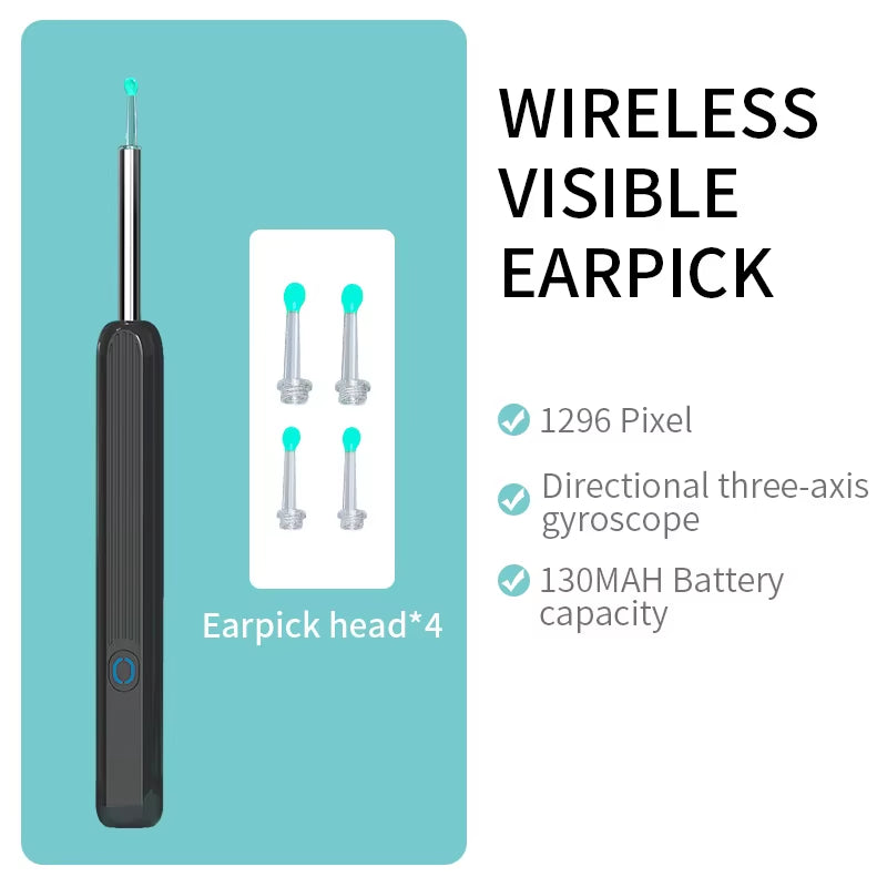 Wireless Intelligent Visual Ear Pick Cleaner 3.5mm Illuminating Endoscope, Portable Ear Cleaning Tool, HD Otoscope Ear Picking Spoon