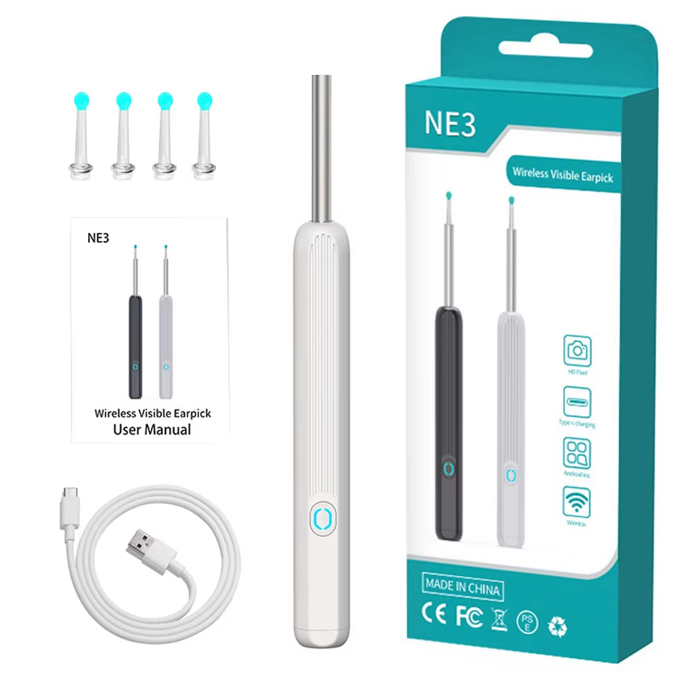 Wireless Intelligent Visual Ear Pick Cleaner 3.5mm Illuminating Endoscope, Portable Ear Cleaning Tool, HD Otoscope Ear Picking Spoon